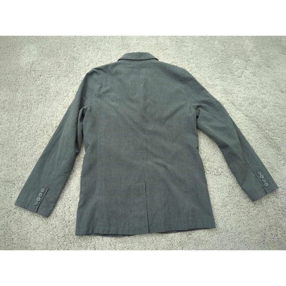 Fossil Blazer Mens Small Gray Plaid Three‎ Button Front Lined Formal Casual